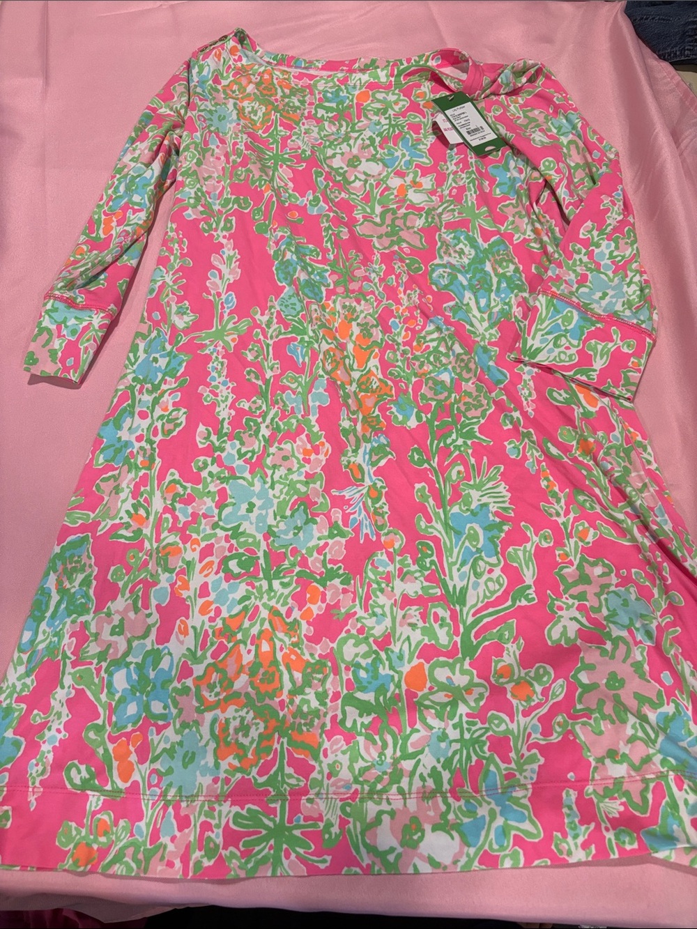 Lilly Pulitzer Sophie Dress L Southern Charm Pink Floral UPF 50+ NWT